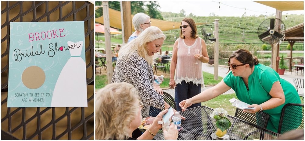 flowery branch wedding photographer photographs a bridal shower at a north Georgia winery 