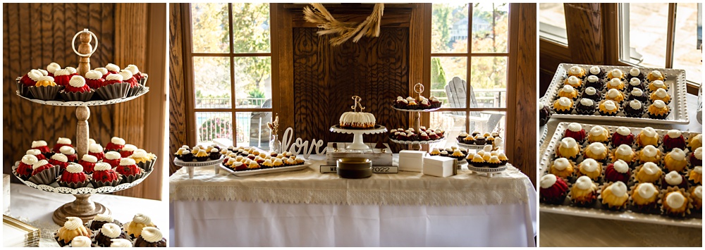 wedding details and food for a wedding at sterling on the lake in flowery branch ga 