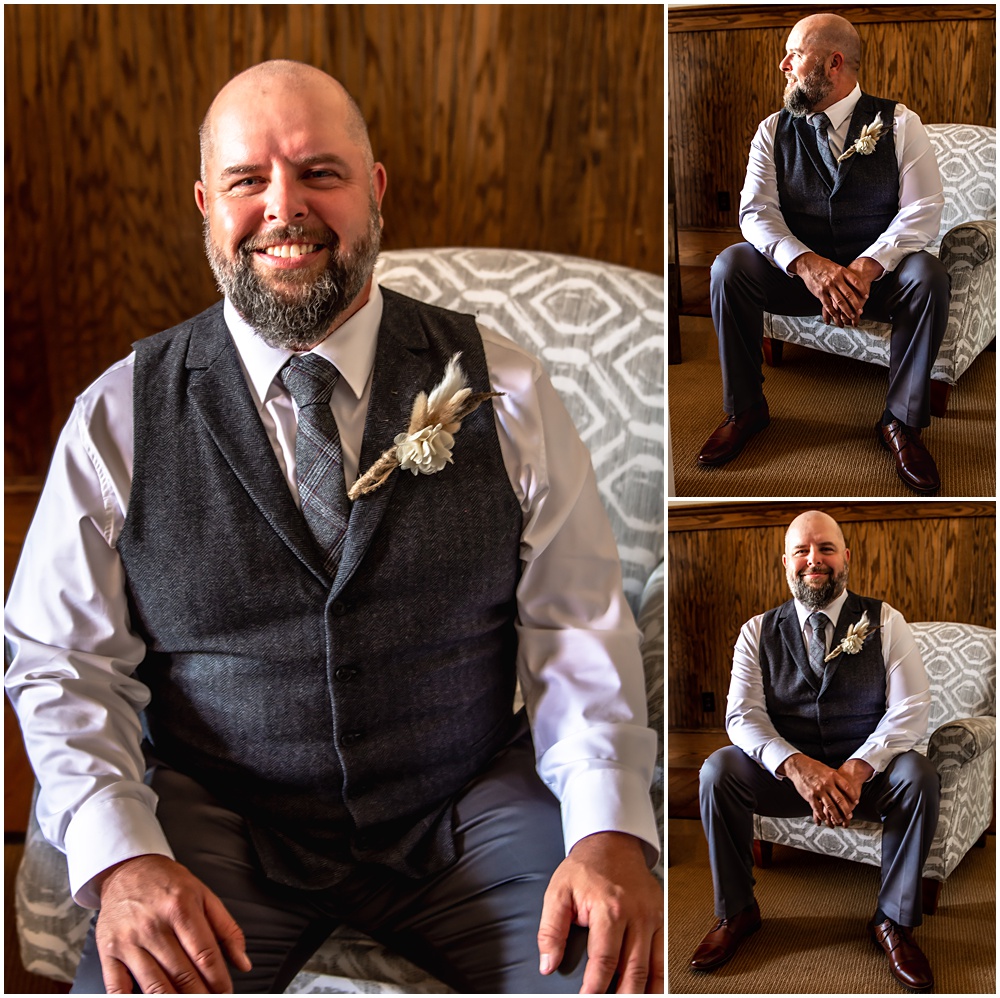 Groom photos before the ceremony at sterling on the lake in flowery branch ga 