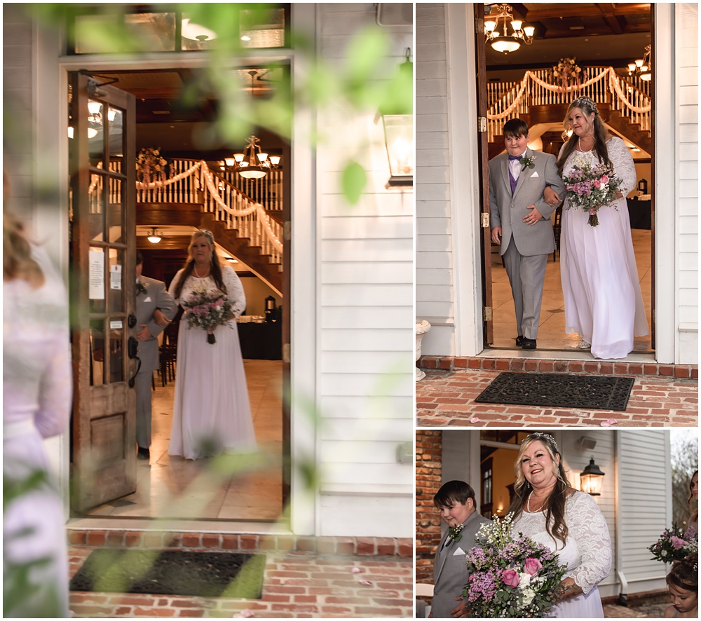 flowery branch photographer photograph bride and groom at a vow renewal at the carl house in auburn georgia 