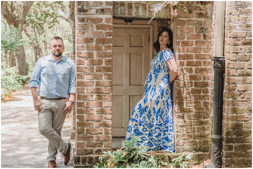 Atlanta wedding photographer photographs engagement session in downtown Savannah Georgia