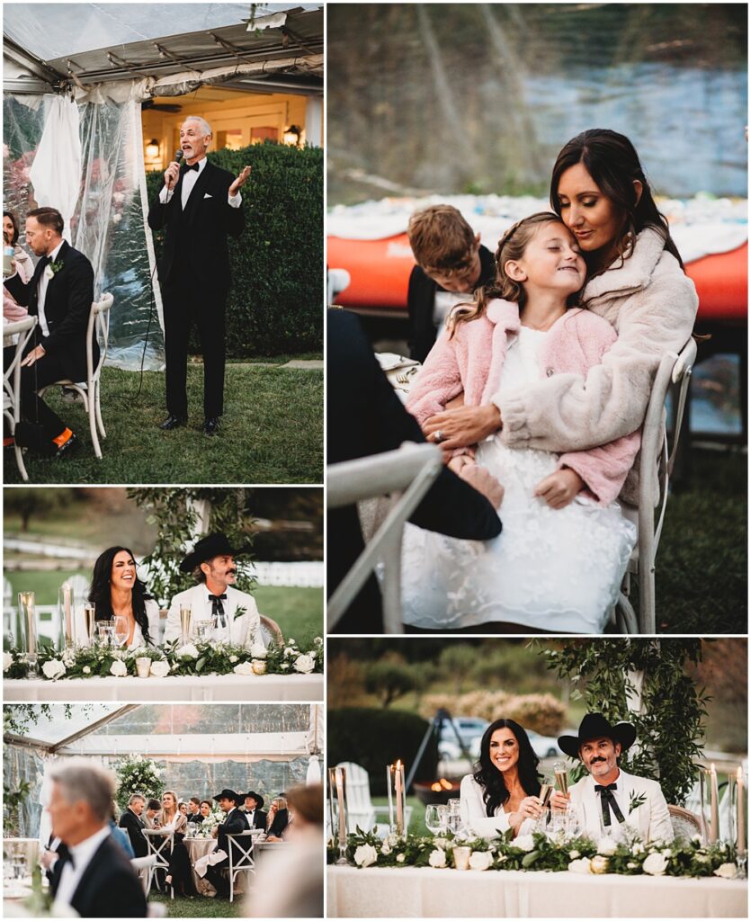 wedding at Half Mile Farm Venue in highlands, North Carolina. Father of the Bride makes a toast. Photo by Paul Ashton Photography