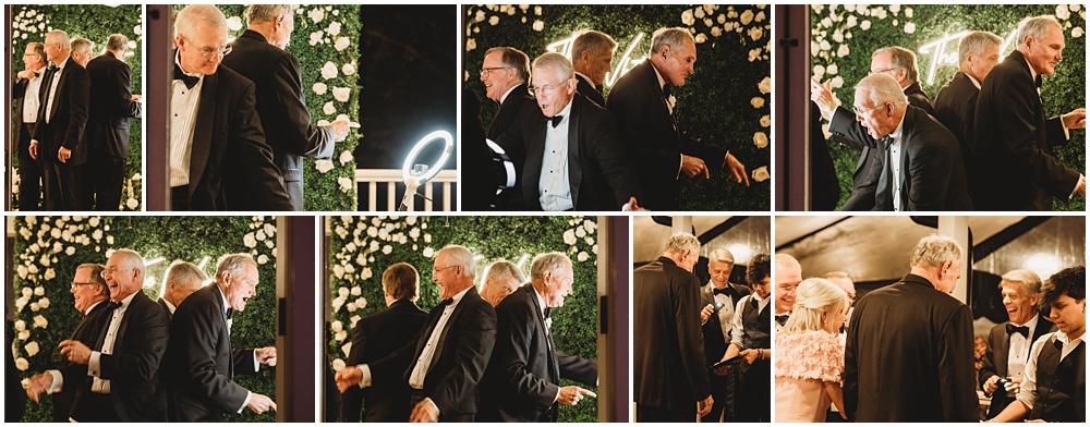 wedding at Half Mile Farm Venue in highlands, North Carolina. guest having fun on a photo booth during reception. Photo by Paul Ashton Photography