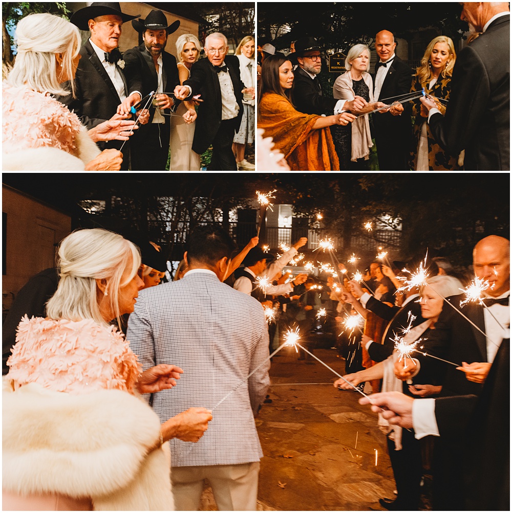 wedding at Half Mile Farm Venue in highlands, North Carolina. Guests lighting the sparklers during the send off. Photo by Paul Ashton Photography