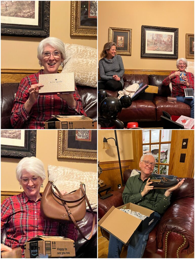 opening gifts on Christmas morning