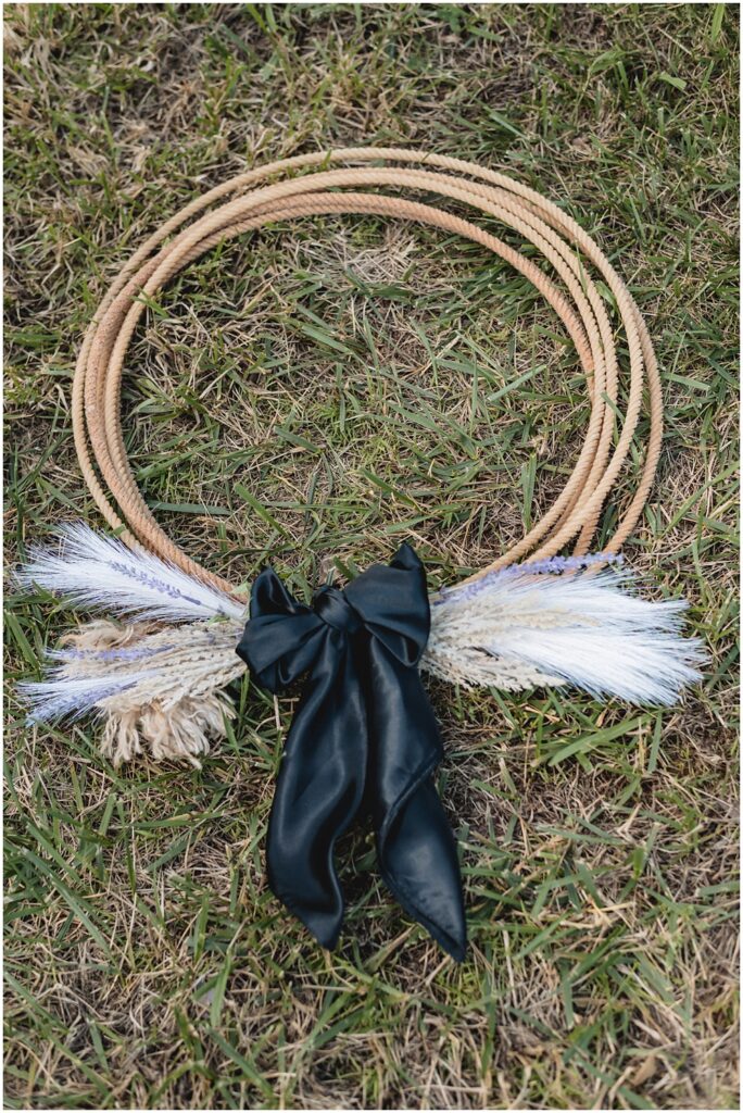 North Georgia photographer photographs the wedding details including the Bridesmaid bouquet made of rope