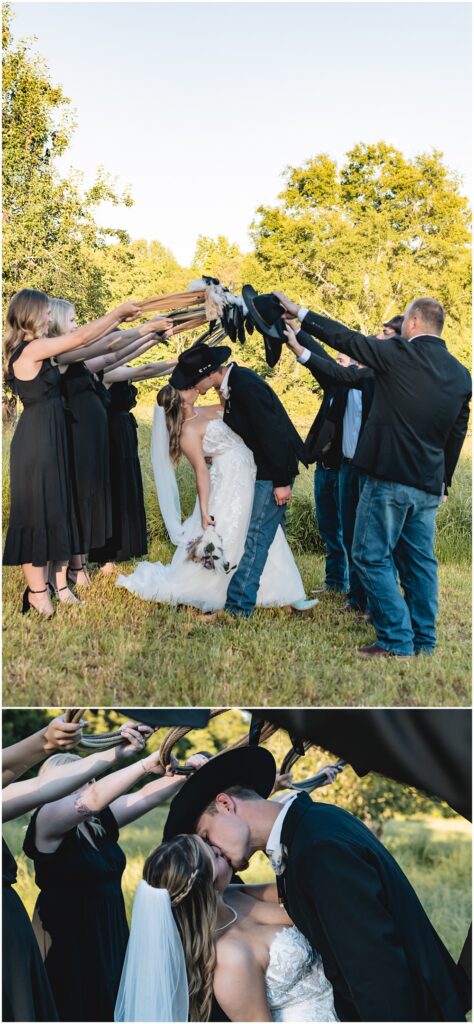 North Georgia photographer photographs the Bride and Groom and their wedding party after the ceremony